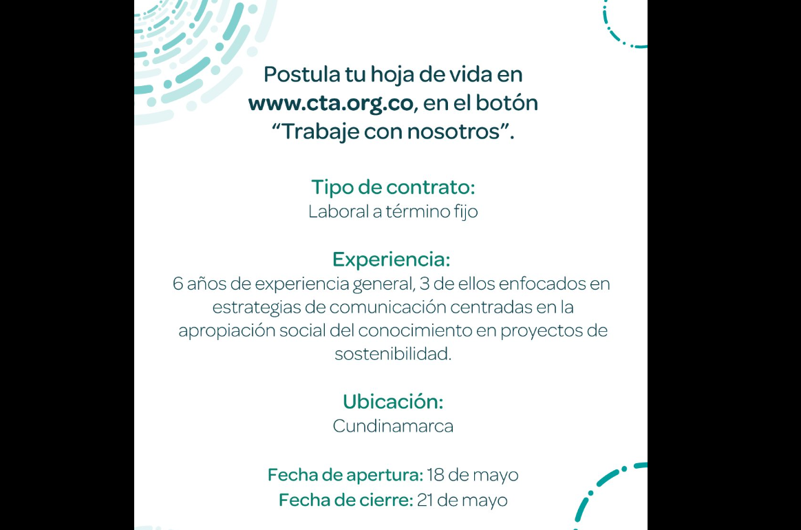 Abren convocatoria laboral para profesionales comprometidos con el |medio ambiente|