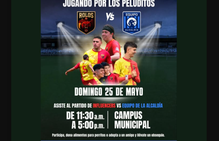 Alcaldía de |Cota| organiza partido de fútbol benéfico contra |influencers| para apoyar a animales en adopción