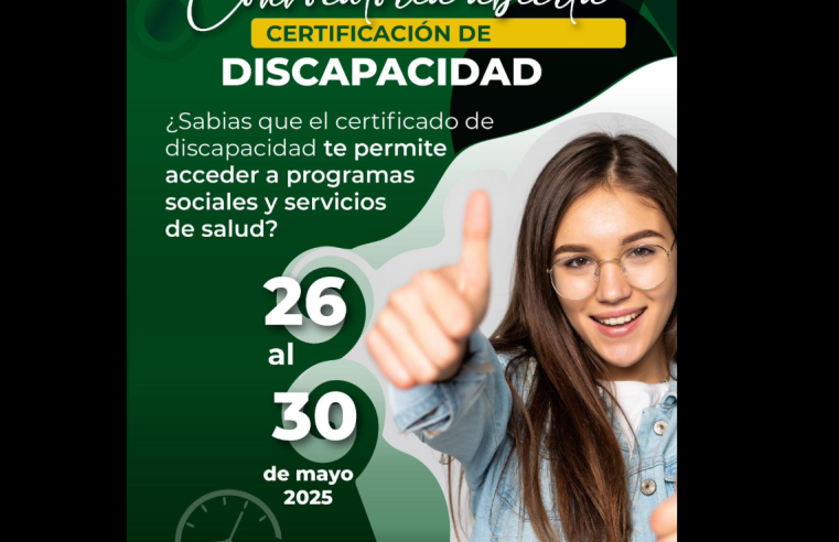 Abren convocatoria en el municipio en |Tenjo| para jornada de |certificación de discapacidad| en |mayo|