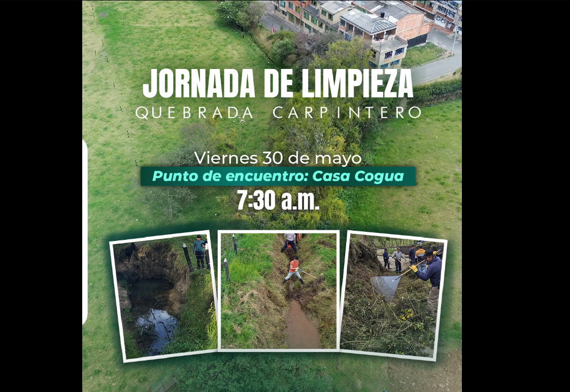 |Cogua| convoca a |jornada de limpieza| de la Quebrada Carpintero