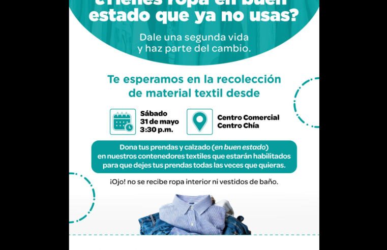 |Chía| invita a donar ropa y calzado en buen estado para una |segunda oportunidad|
