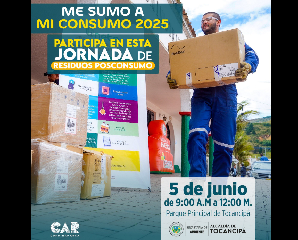 Campaña “Me Sumo a mi Consumo” llega a |Tocancipá| para fomentar el |manejo responsable de residuos|