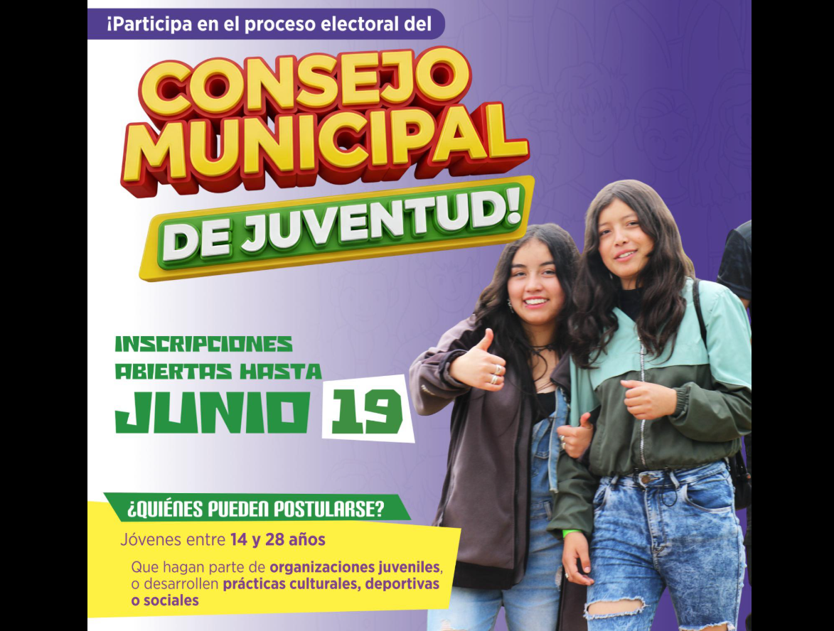 Abierta la inscripción al proceso electoral del |Consejo Municipal de Juventud| en |Tocancipá|