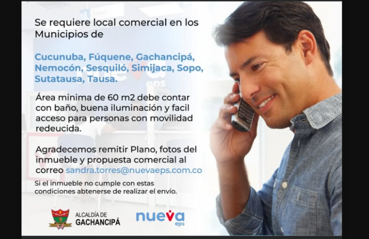 Buscan |locales comerciales| para servicios de salud en municipios de |Cundinamarca|