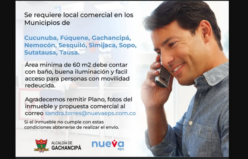 Buscan |locales comerciales| para servicios de salud en municipios de |Cundinamarca|