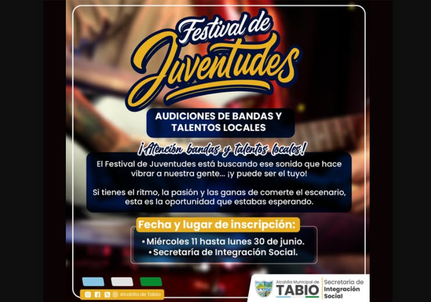 |Festival de Juventudes| abre convocatoria para |bandas locales|