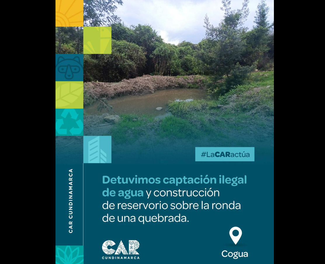 |CAR| suspende captación ilegal en |Cogua| para proteger el |recurso hídrico|
