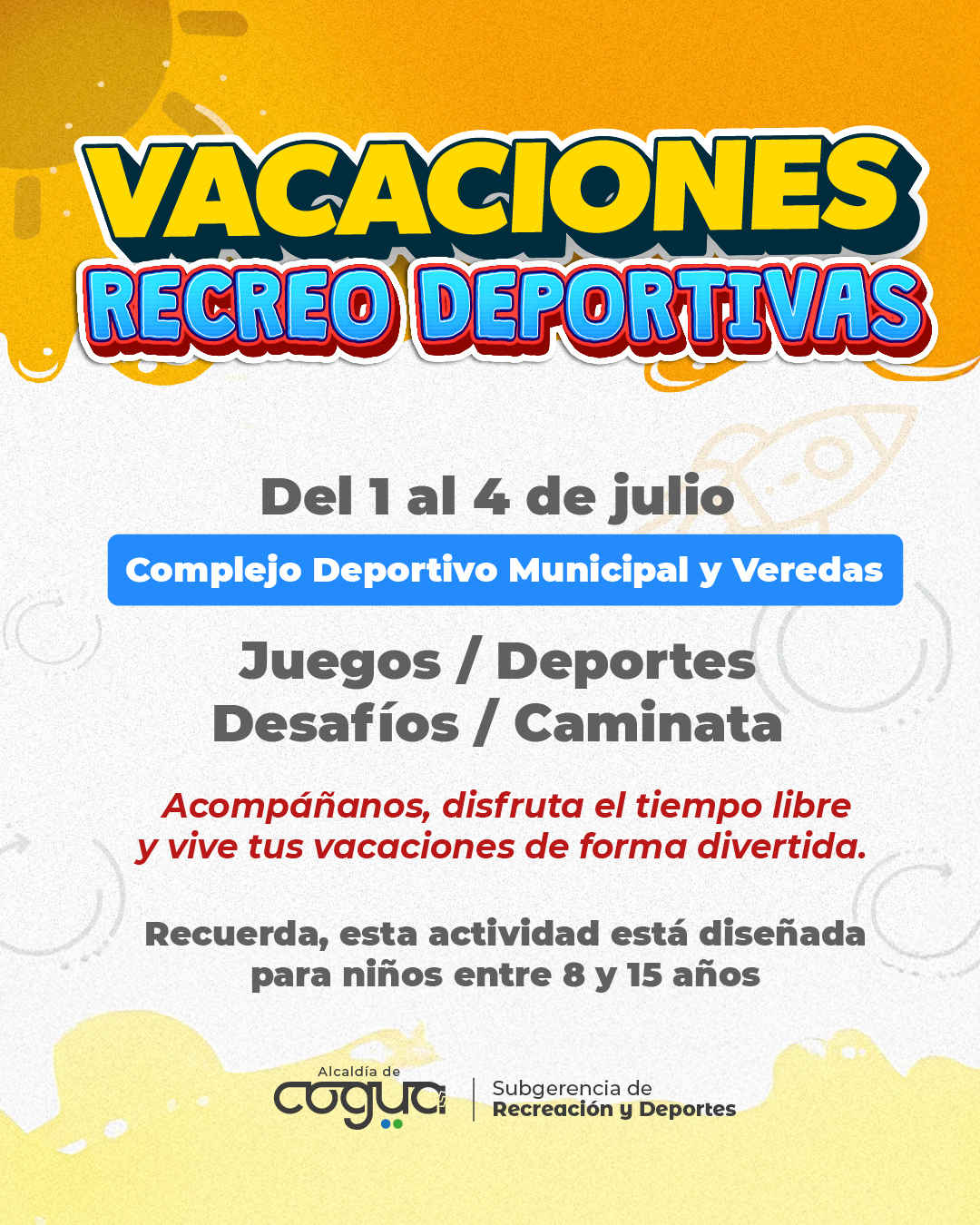 Inician las Vacaciones Recreo Deportivas en |Cogua|
