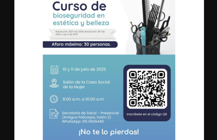 |Sopó| ofrece curso de |bioseguridad| para trabajadores del sector de estética y belleza