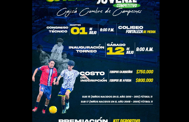 |Cajicá| abre inscripciones para el |Torneo Juvenil Competitivo| “Cumbre de Campeones”