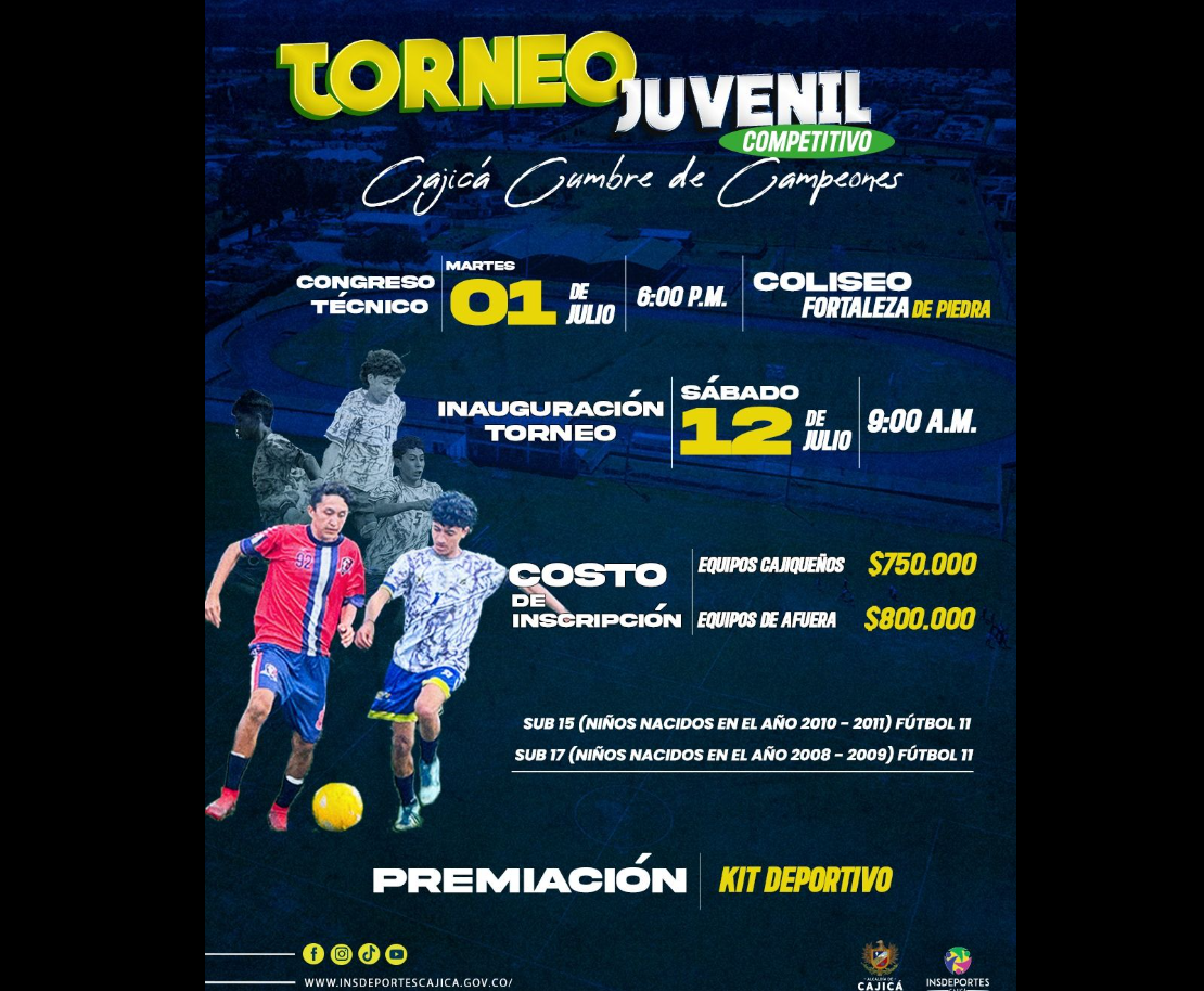 |Cajicá| abre inscripciones para el |Torneo Juvenil Competitivo| “Cumbre de Campeones”