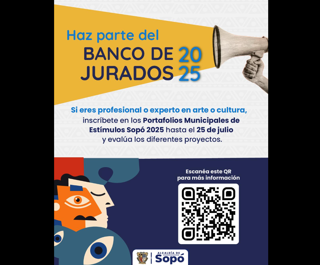 Abierta convocatoria para jurados de los Portafolios Municipales de Estímulos en |Sopó| 2025