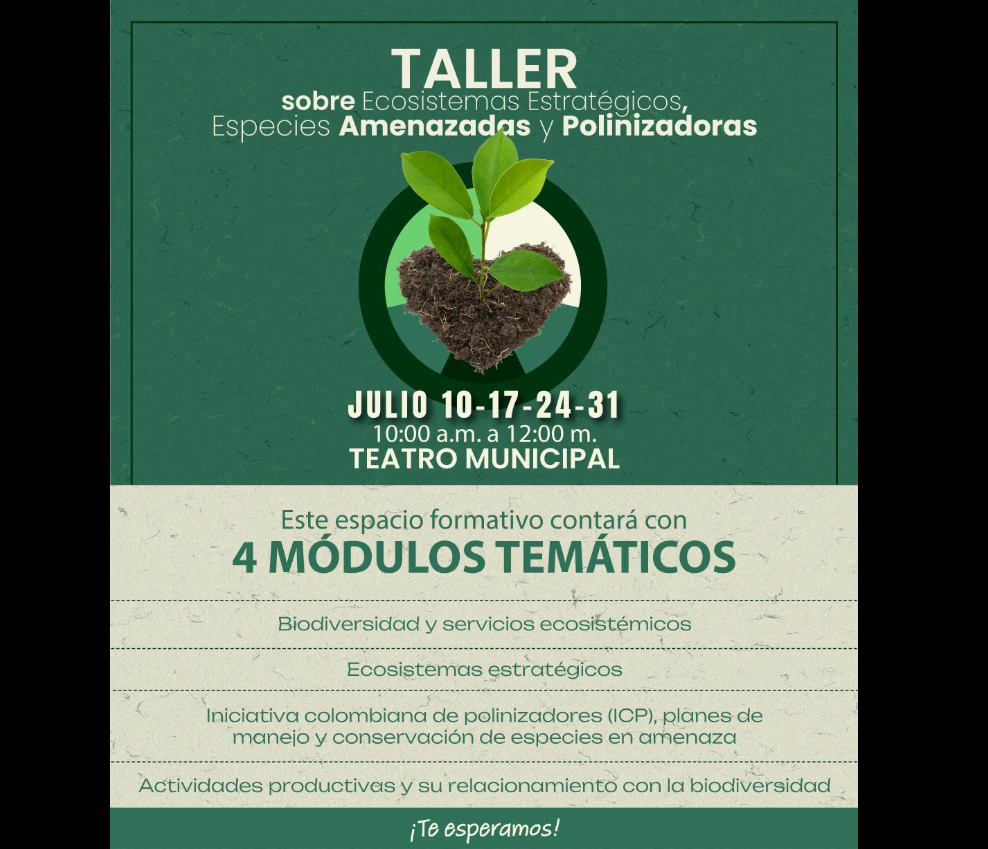 |Nemocón| invita a taller sobre |ecosistemas estratégicos| y |especies amenazadas|
