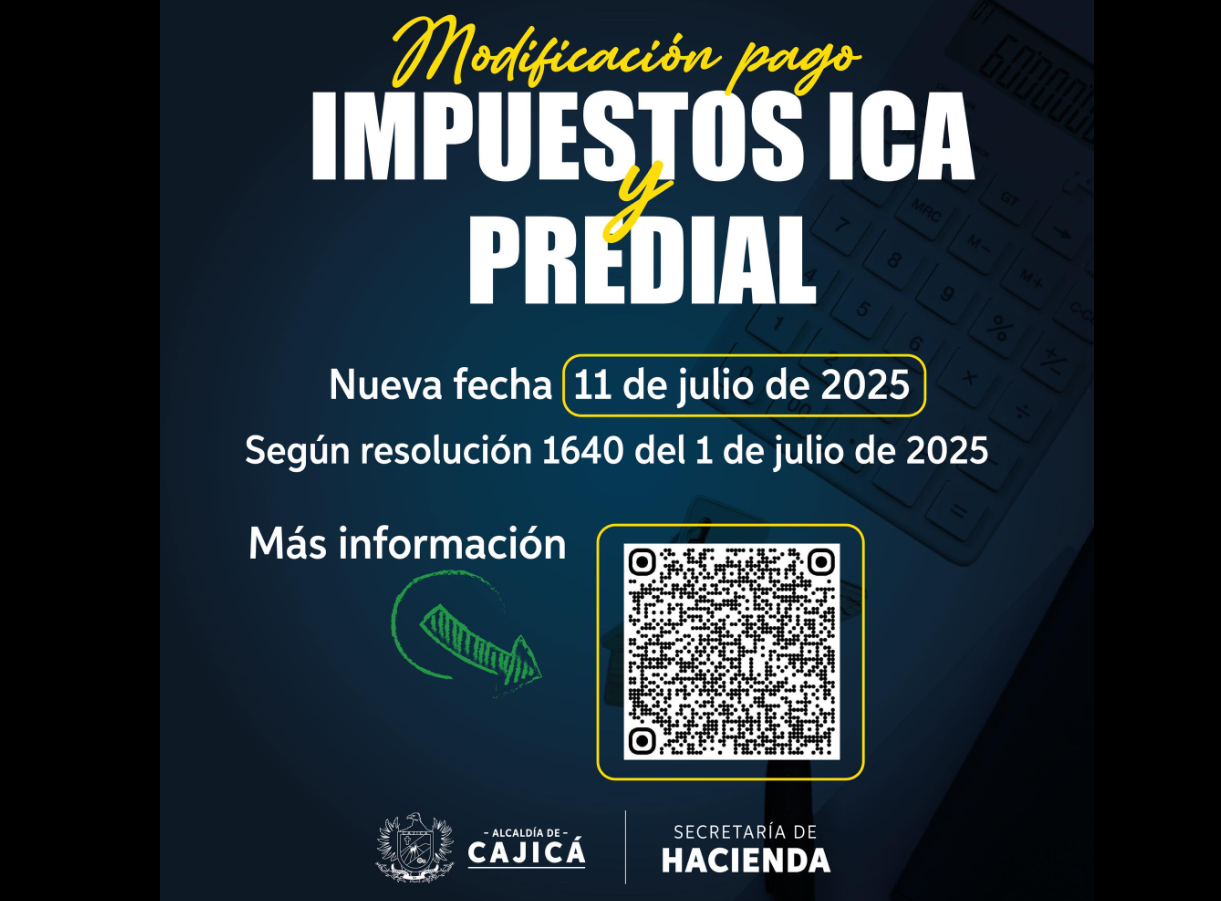 Ampliado el plazo para el pago de |impuesto predial e ICA| en 2025