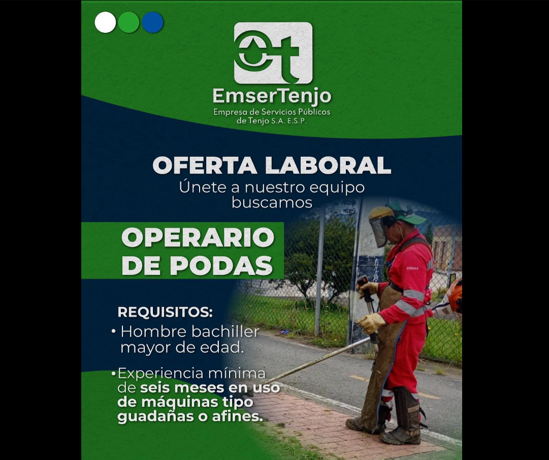 |EmserTenjo| abre convocatoria laboral para |Operario de Podas|