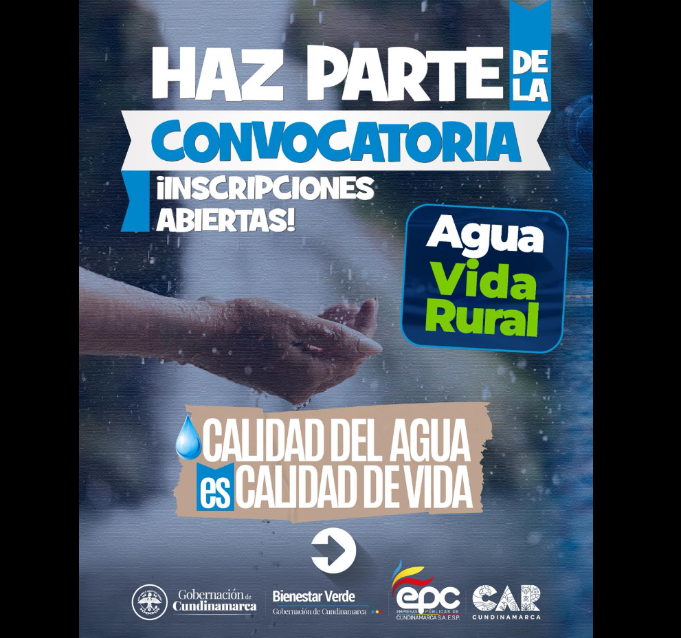 Convocatoria abierta para prestadores de servicios de agua en |Cundinamarca|