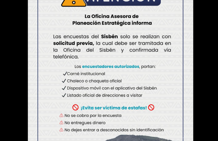 |Sopó| alerta sobre suplantación de funcionarios del |Sisbén|