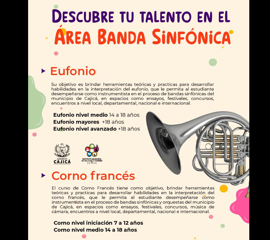 Abiertas inscripciones para nuevos aspirantes en formación artística en |Cajicá|