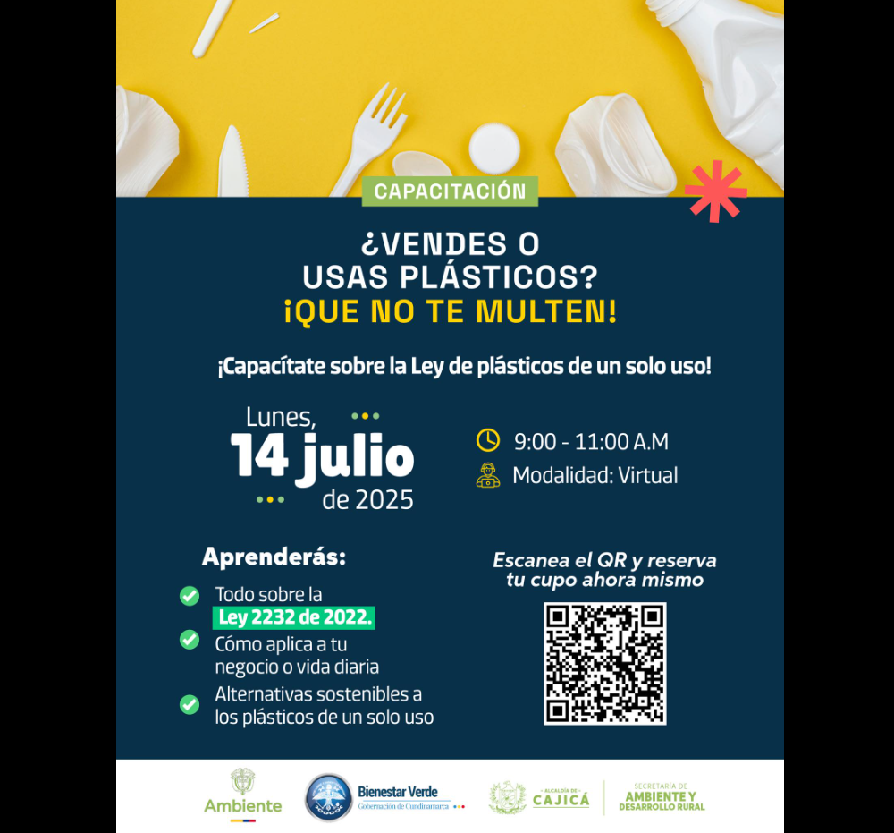 |Cajicá| invita a taller virtual sobre uso responsable de |plásticos de un solo uso|