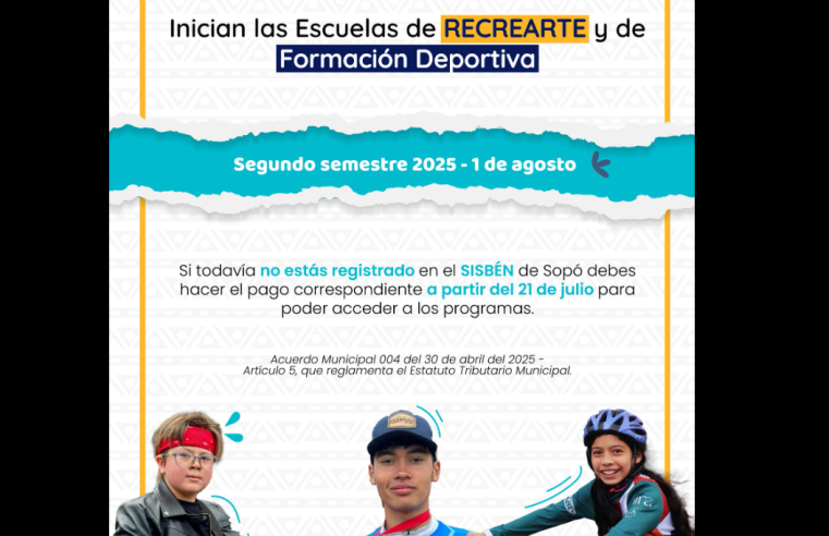 |Sopó| abre inscripciones para el segundo semestre de |programas culturales y deportivos| 2025