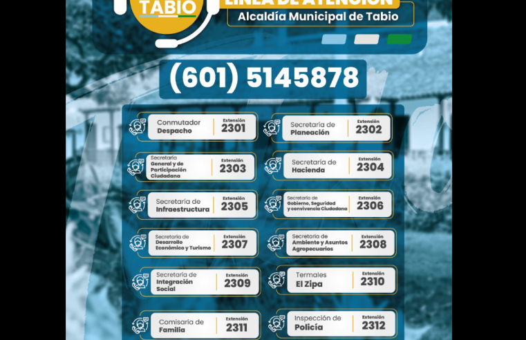 |Tabio| habilita nueva línea de atención telefónica para facilitar la |comunicación ciudadana|
