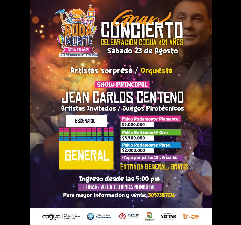 |Cogua| celebrará 421 años con el Gran Concierto del |XXV Festival Rodamonte|