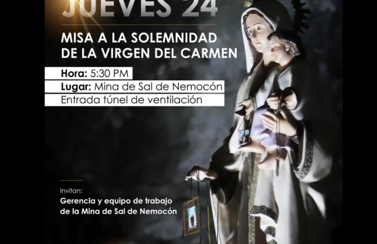 |Nemocón| celebrará misa en honor a la |Virgen del Carmen| en la |Mina de Sal|