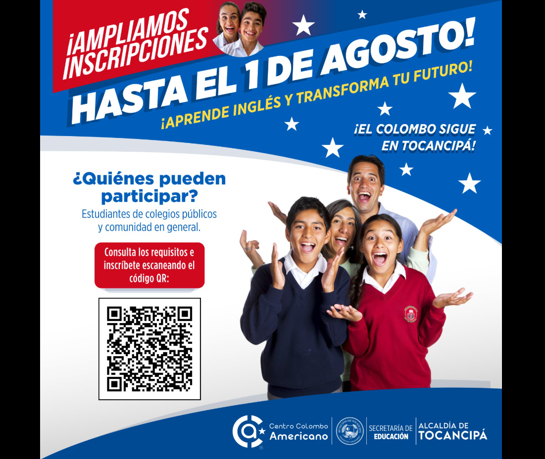 |Tocancipá| amplía inscripciones para cursos de inglés con el |Centro Colombo Americano|