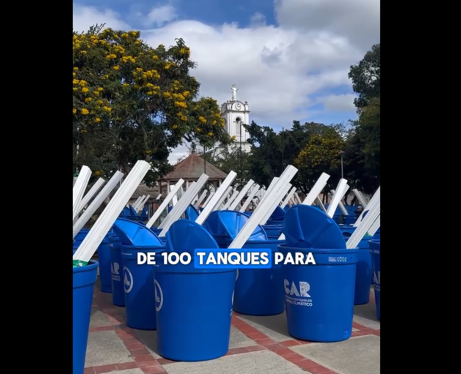 Entregan en |Tabio| 100 tanques para |recolección de agua lluvia| como apuesta por la sostenibilidad + Video