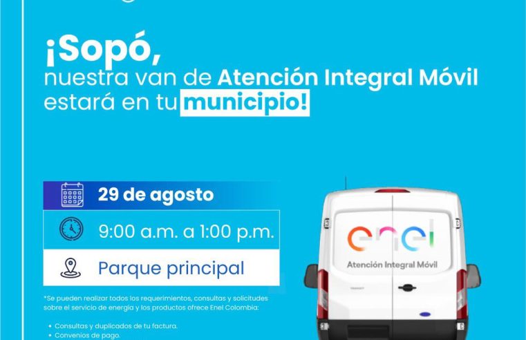 |ENEL-Codensa| atenderá a la comunidad de |Sopó| el 29 de agosto en el |Parque Principal|