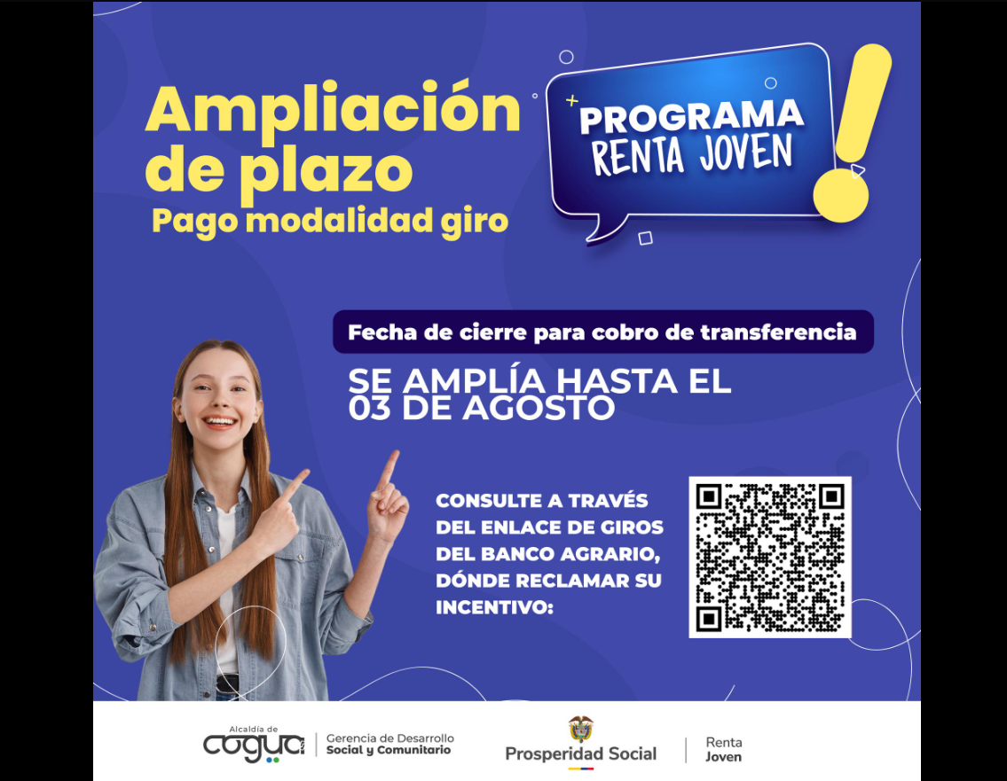 Ampliado el plazo para cobro por giro del programa |Renta Joven| en |Cogua|