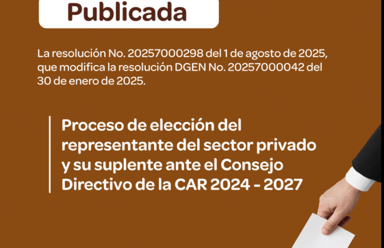 Modifican cronograma para elección de representante del sector privado ante el Consejo Directivo de la |CAR|