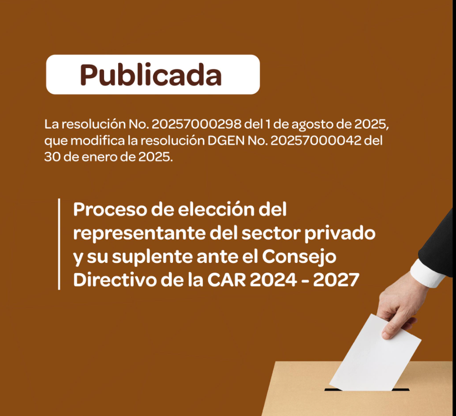 Modifican cronograma para elección de representante del sector privado ante el Consejo Directivo de la |CAR|