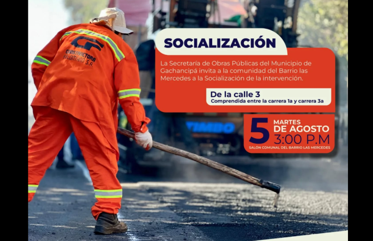 |Gachancipá| socializará intervención vial en el Barrio Mercedes