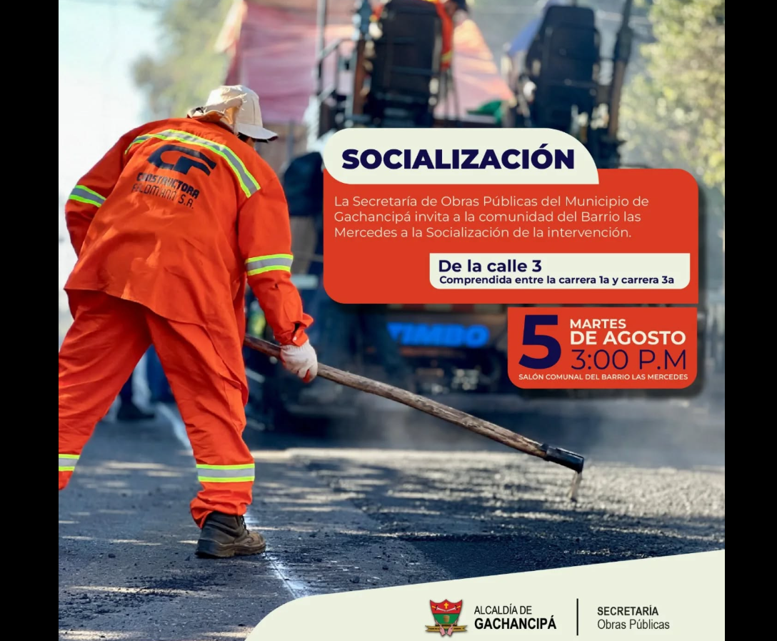 |Gachancipá| socializará intervención vial en el Barrio Mercedes