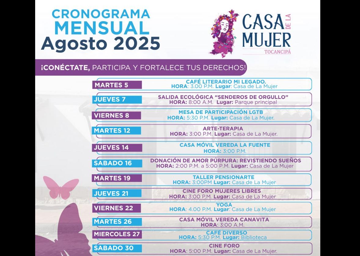 |Tocancipá| impulsa el fortalecimiento y bienestar de las |mujeres| con agenda especial en |agosto|