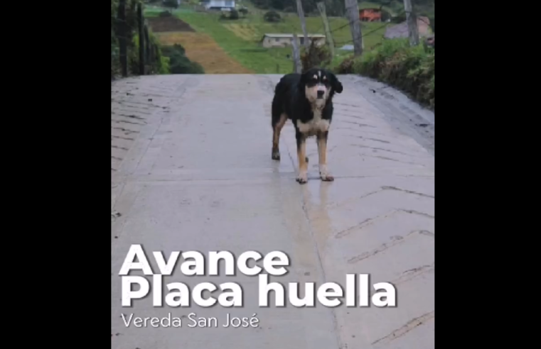 Avanza en un 60 % la construcción de |placa huella| en el |sector Triana|, vereda San José de |Gachancipá| + Video