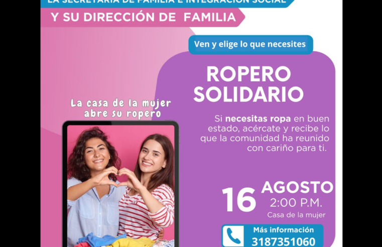 |Casa de la Mujer| en |Tocancipá| realizará Ropero Solidario