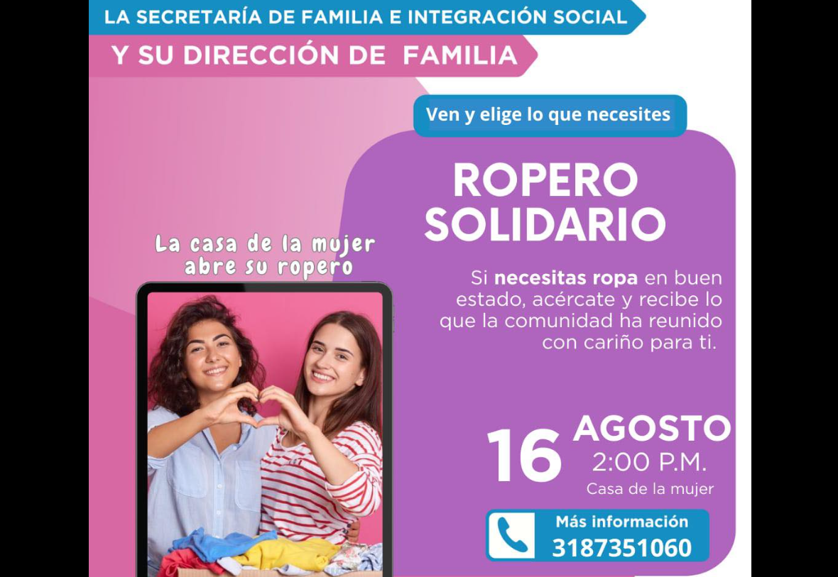 |Casa de la Mujer| en |Tocancipá| realizará Ropero Solidario