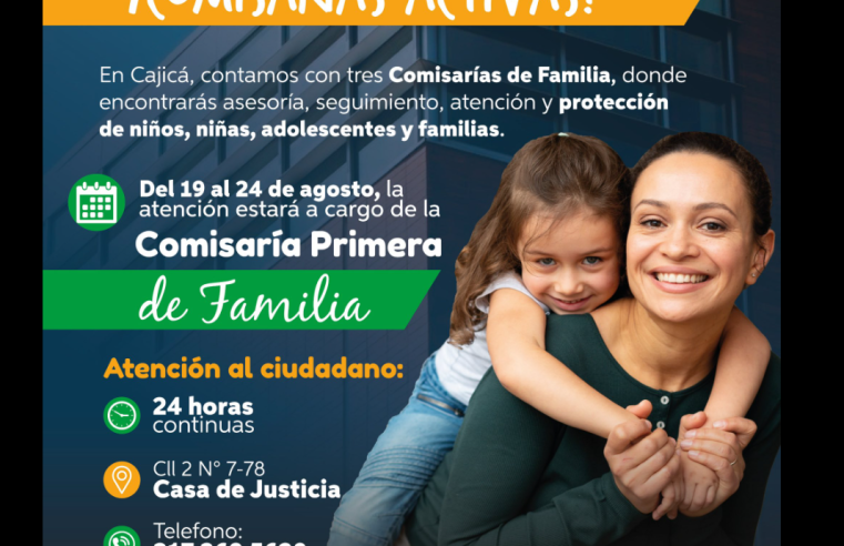 Comisarías de Familia en |Cajicá| refuerzan |atención las 24 horas|