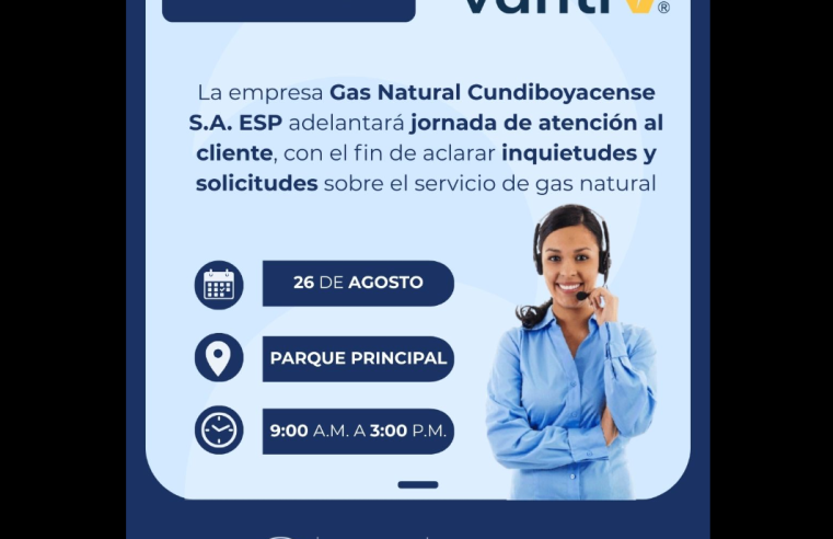 |Vanti Gas Natural| realizará jornada de atención en el municipio de |Tocancipá|