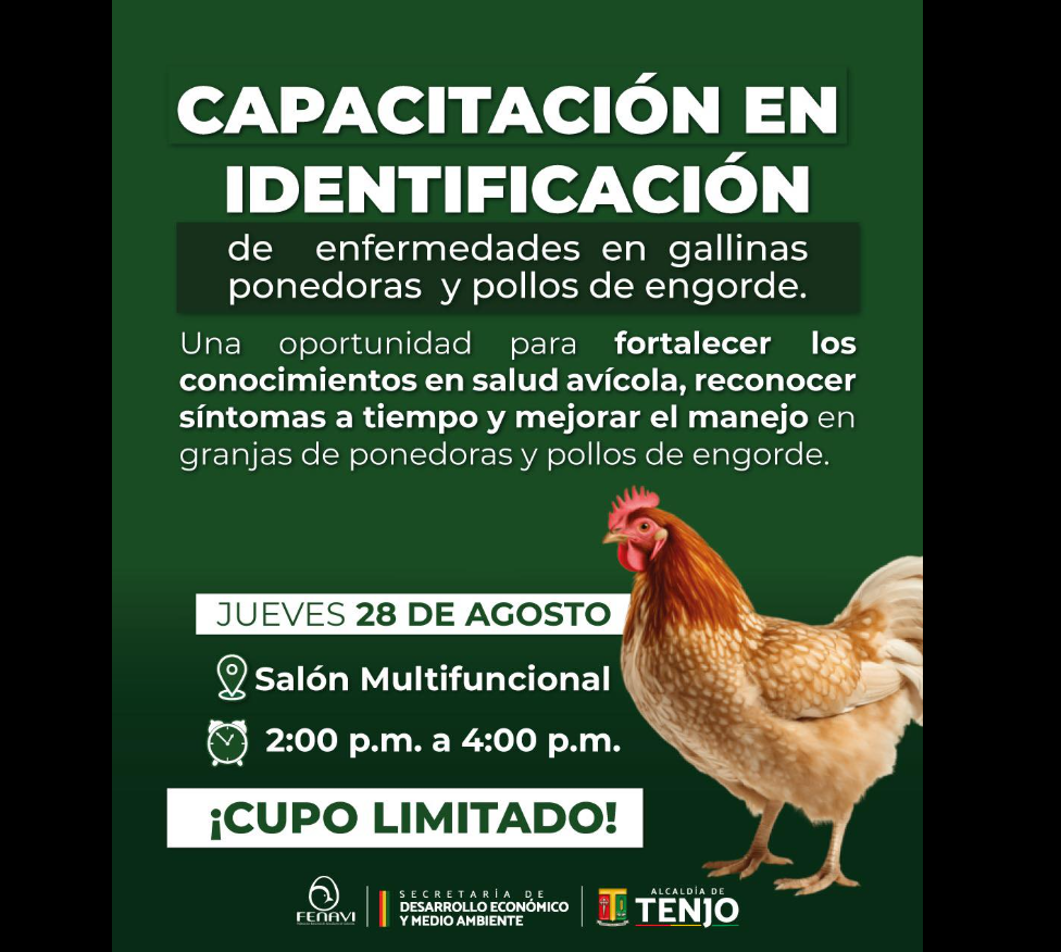 |Capacitación| en identificación de enfermedades en |aves de corral| en el municipio de |Tenjo|