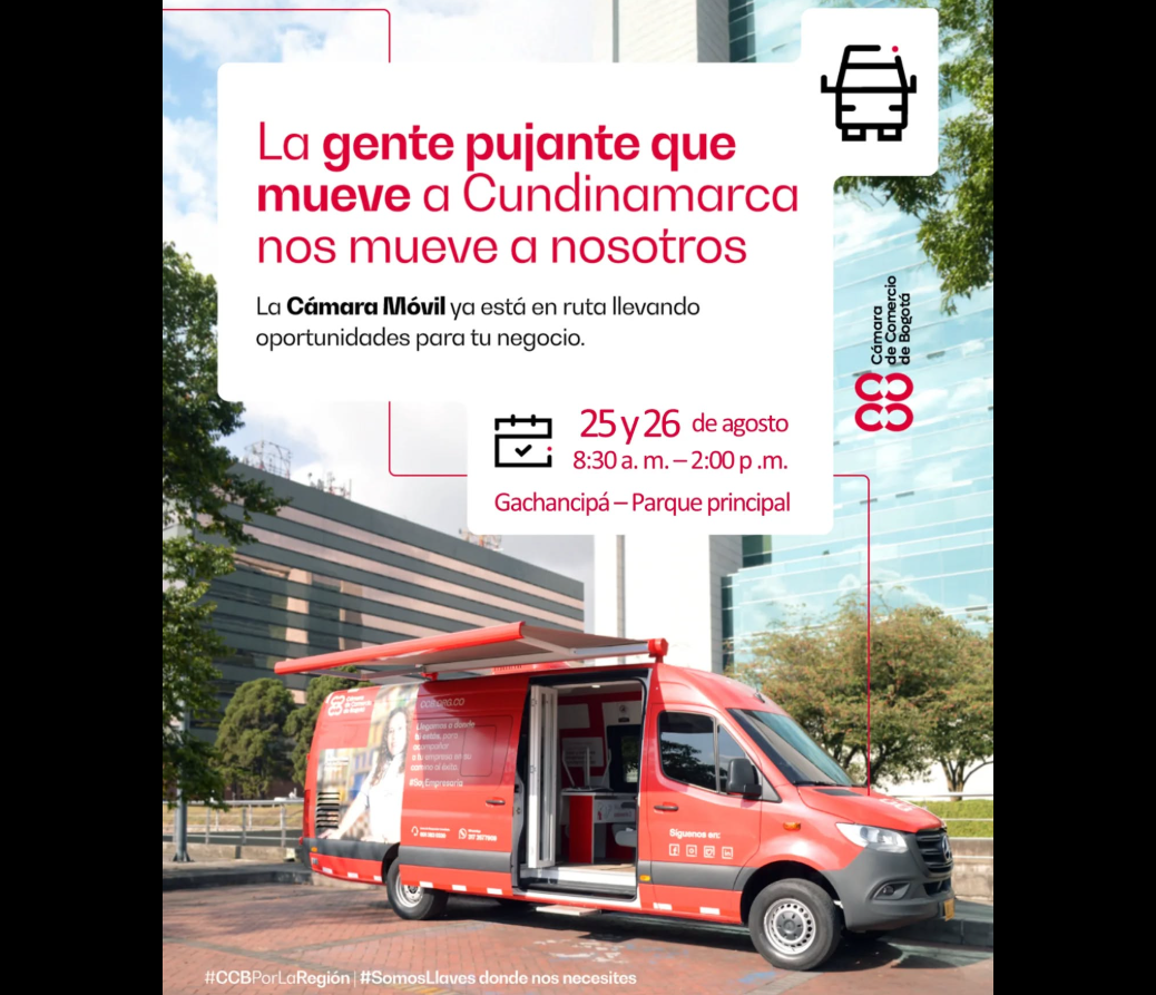 |Cámara de Comercio| Móvil llega a |Gachancipá| para apoyar a |comerciantes| y |emprendedores|