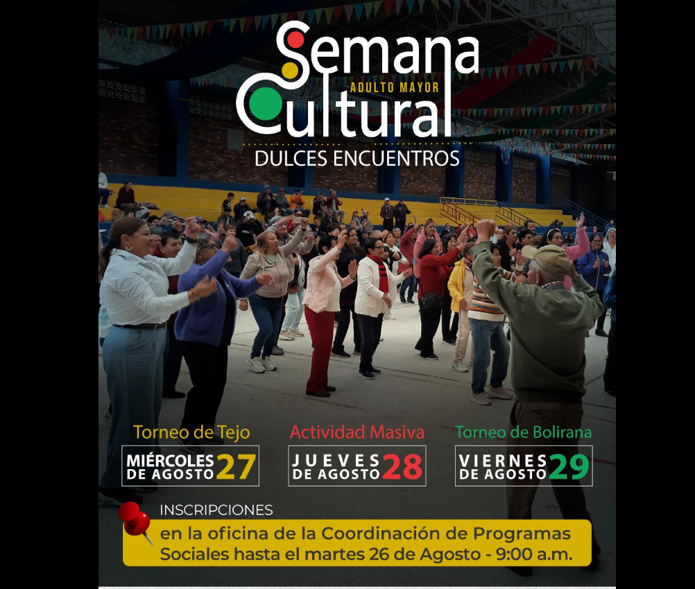 |Nemocón| celebrará la |Semana Cultural| “Dulces Encuentros” para |adultos mayores|