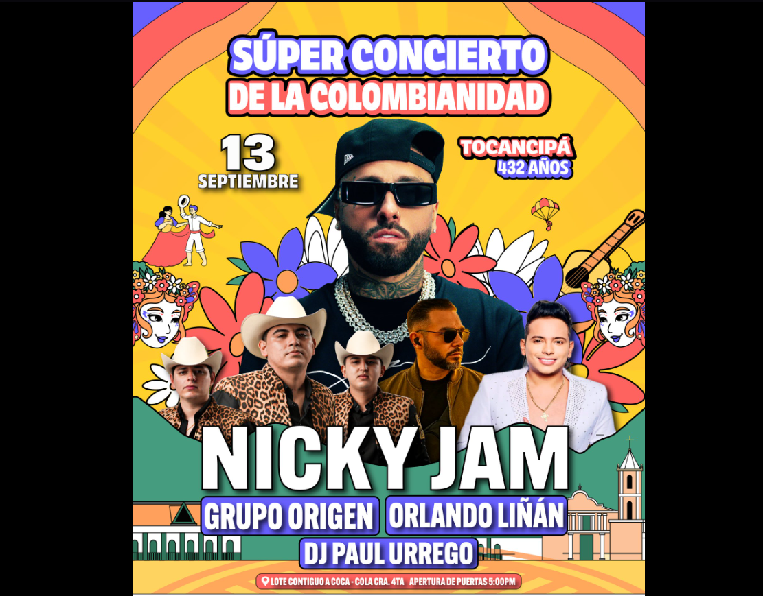 |Tocancipá| se alista para el Súper Concierto del |XXV Festival de la Colombianidad|