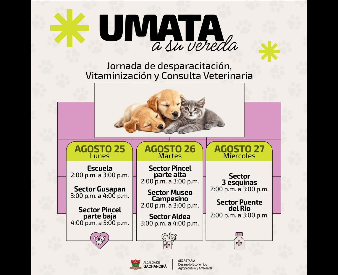 |Gachancipá| realizará |jornada gratuita| de |salud para mascotas| en la vereda San José