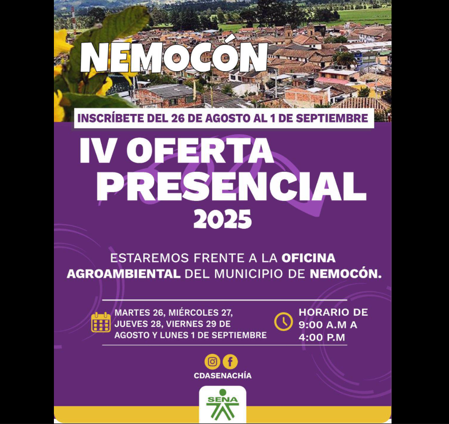 |Nemocón| anuncia cuarta oferta de |formación técnica| y |tecnológica| en alianza con el |SENA|
