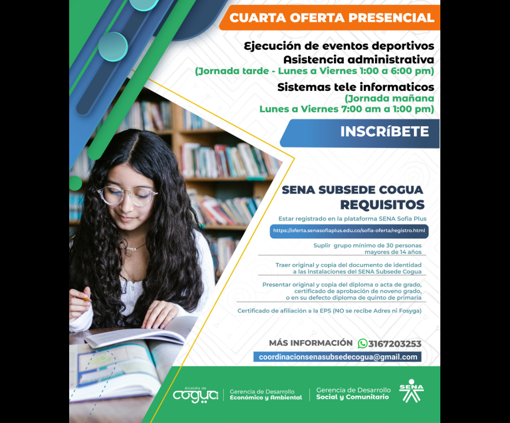 |Cogua| abre inscripciones para la cuarta |oferta presencial| del |SENA|