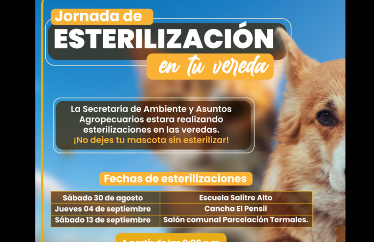 |Tabio| realizará |jornada gratuita| de |esterilización de mascotas| en veredas