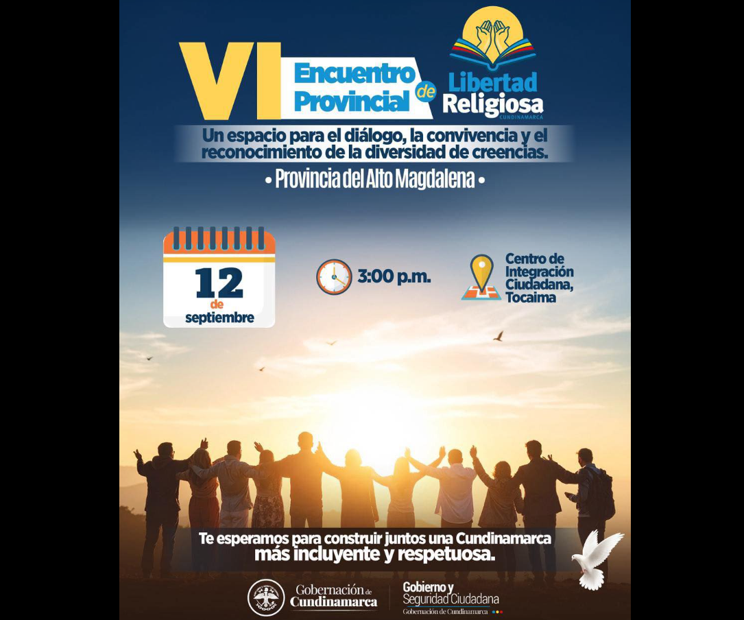 |Cundinamarca| realizará el V Encuentro Provincial de |Libertad Religiosa| en |Tocaima|